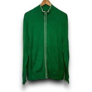 Banana Republic Men’s Green Wool Cotton Blend Full Zip Sweater Jacket Large